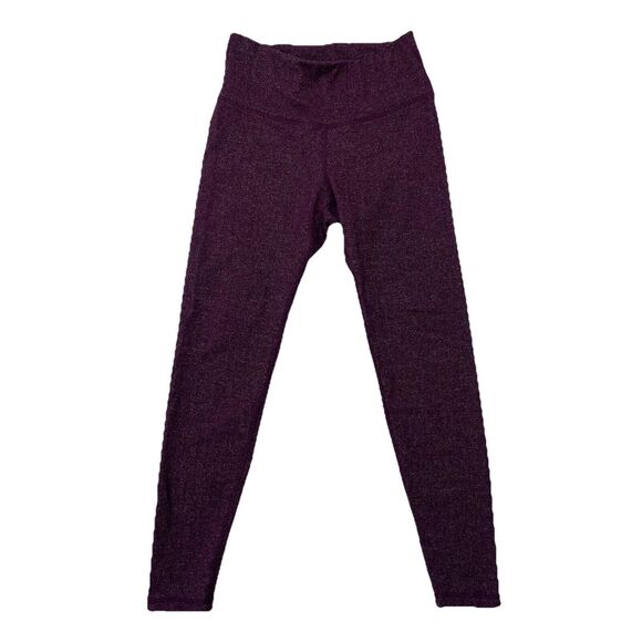 Lot of 2 Womens Old Navy Leggings Warm Cozy Stretch Leggings Size M Blue/Red - Picture 2 of 7